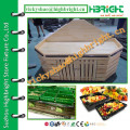 Stahl und Holz Struktur Supermarkt Ausrüstung Obst und Gemüse-Racks